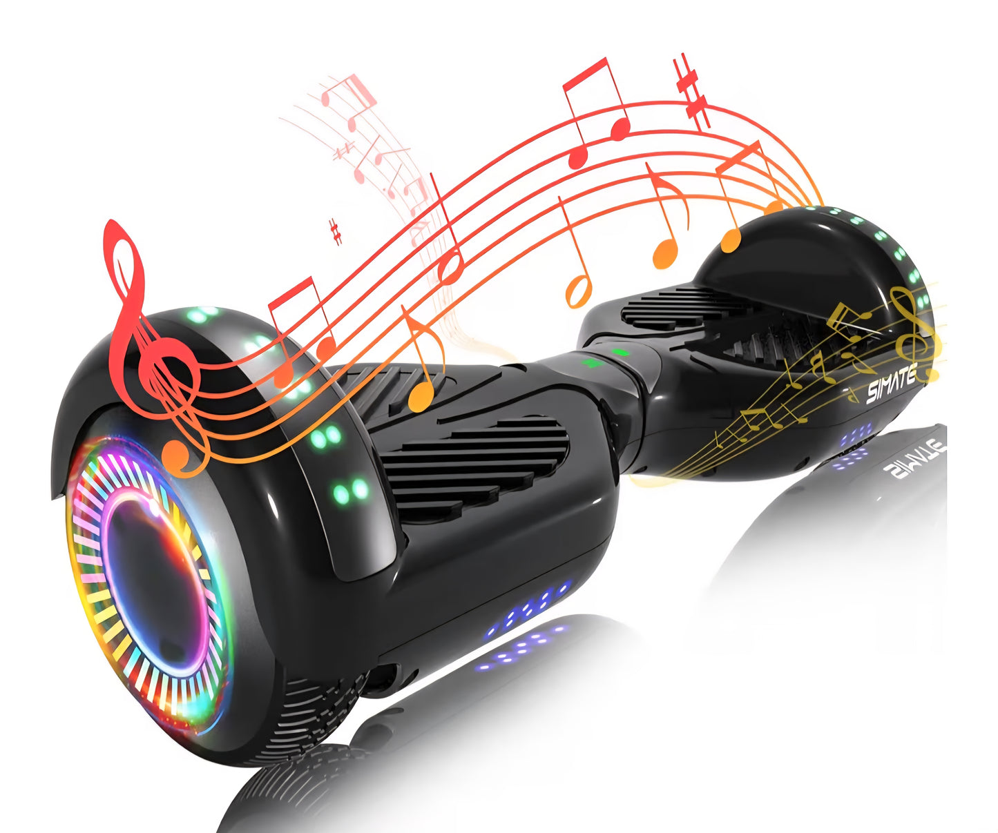 SIMATE All-Terrain Bluetooth Hoverboard with LED Lights & App Control — Gifts for Kids & Adults