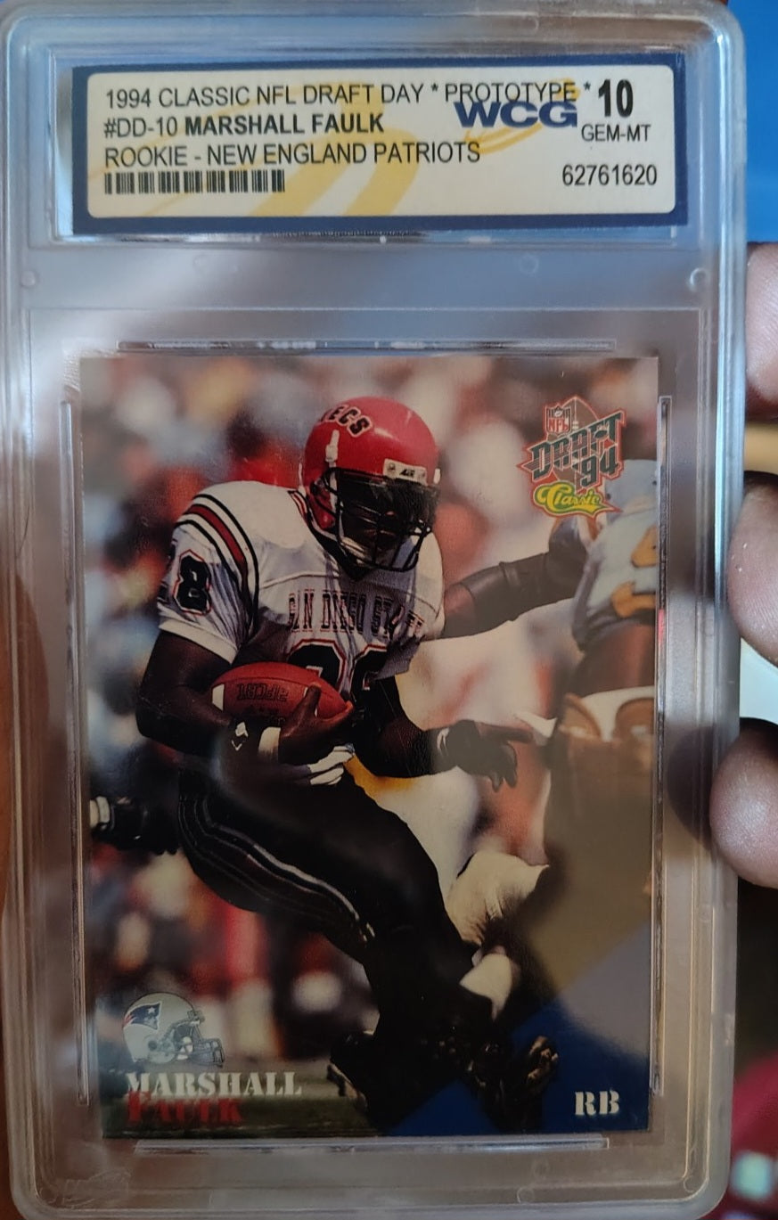 1994 Marshall Faulk Rookie Prototype #DD-10 – WCG 10 Gem Mint – Limited Draft Day Edition