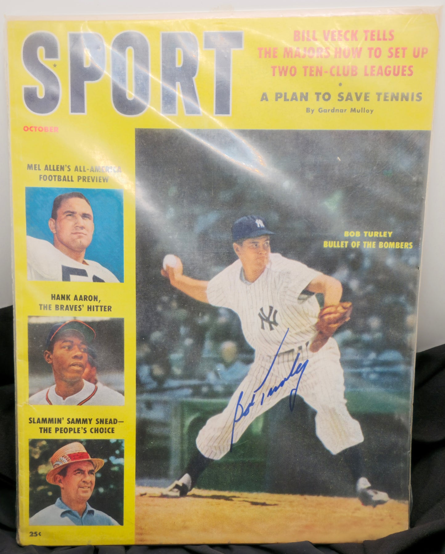 Bob Turley Autographed Vintage SPORT Magazine (October Issue)
New York Yankees – Hand Signed with Certificate of Authenticity