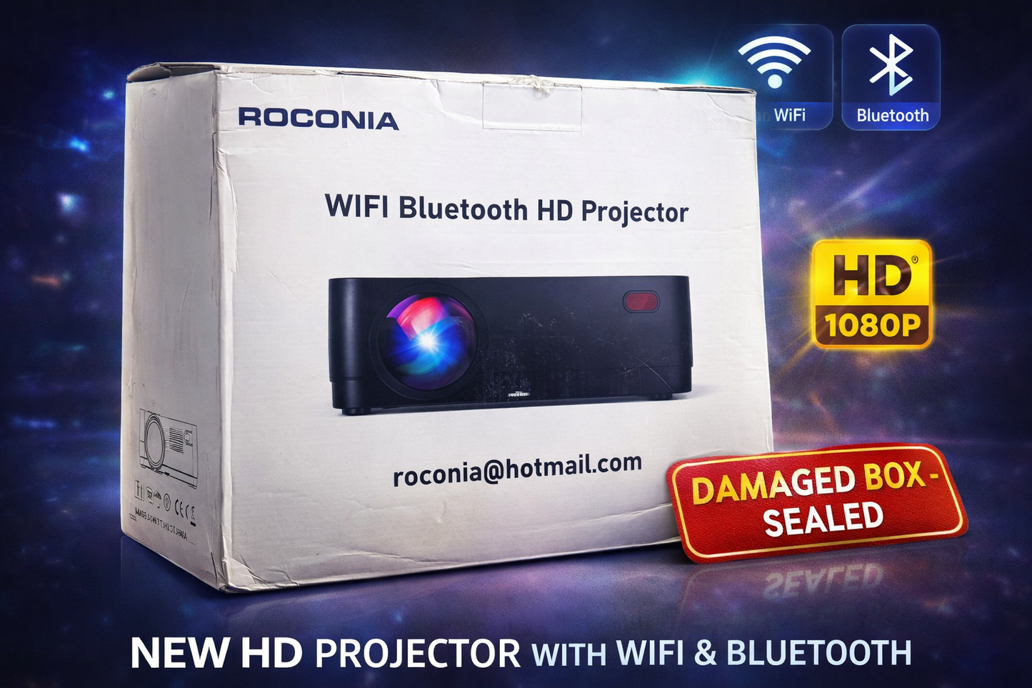 Roconia Q6 WiFi Bluetooth HD Projector