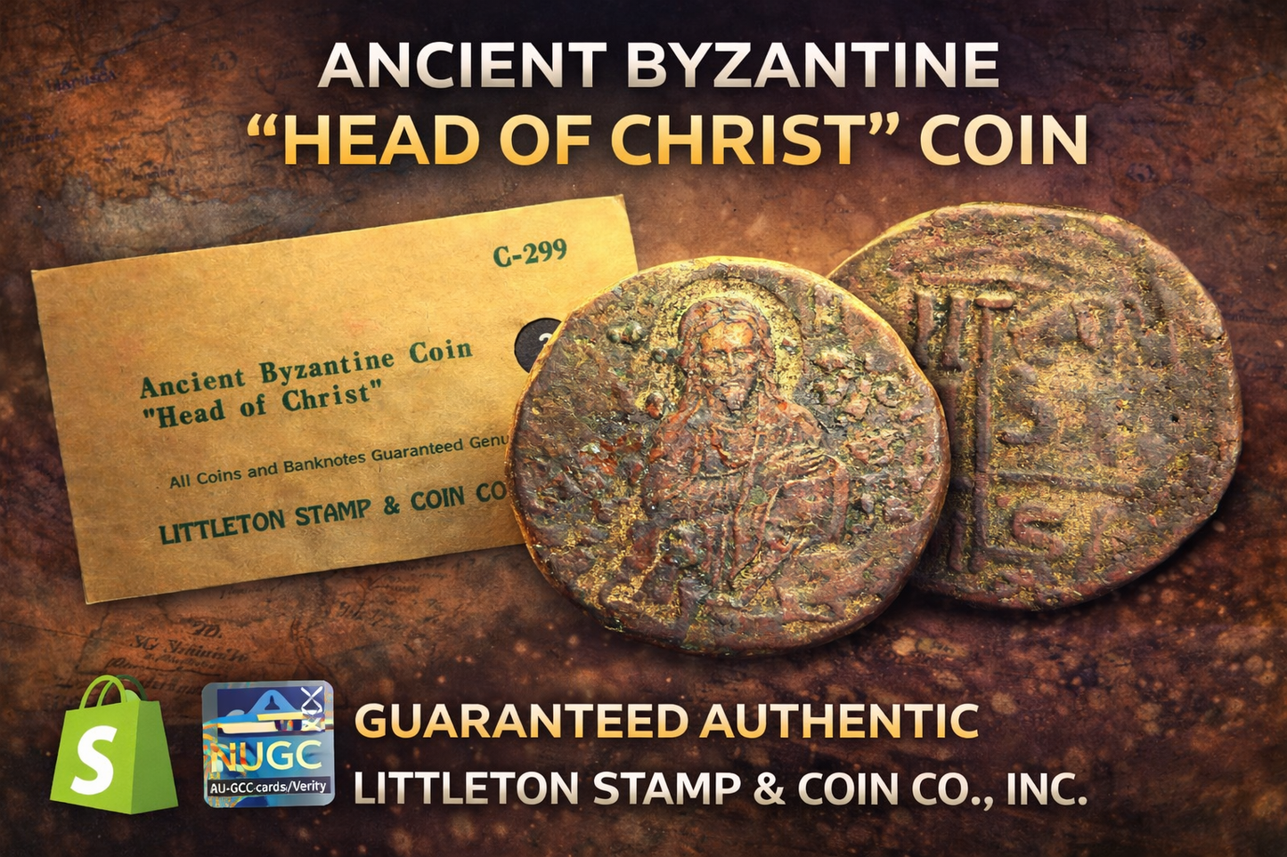 Ancient Bronze Byzantine Coin "Head of Christ"– Authentic Historical Artifact