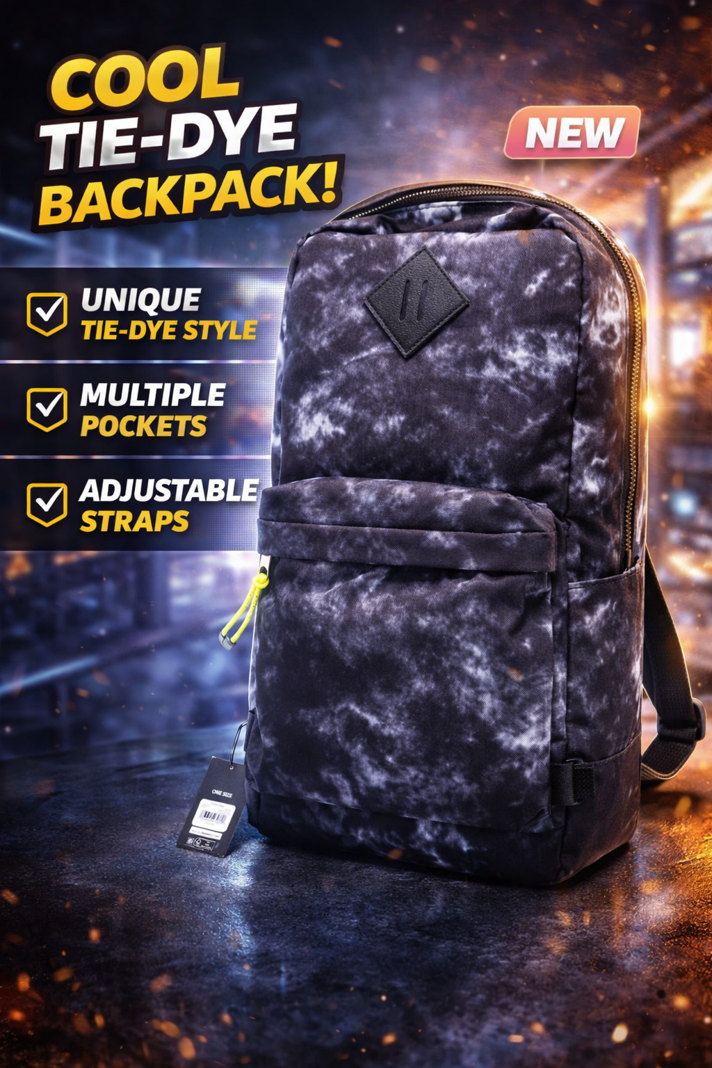 No Boundaries Smoke Tie-Dye Backpack – Everyday Casual Daypack