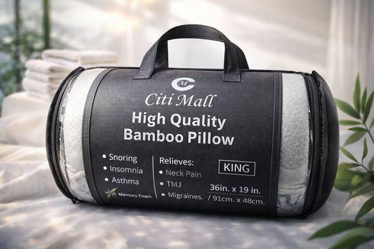 Citi Mall Bamboo Memory Foam Pillow – King Size Cooling Support Pillow for Neck & Back Pain Relief