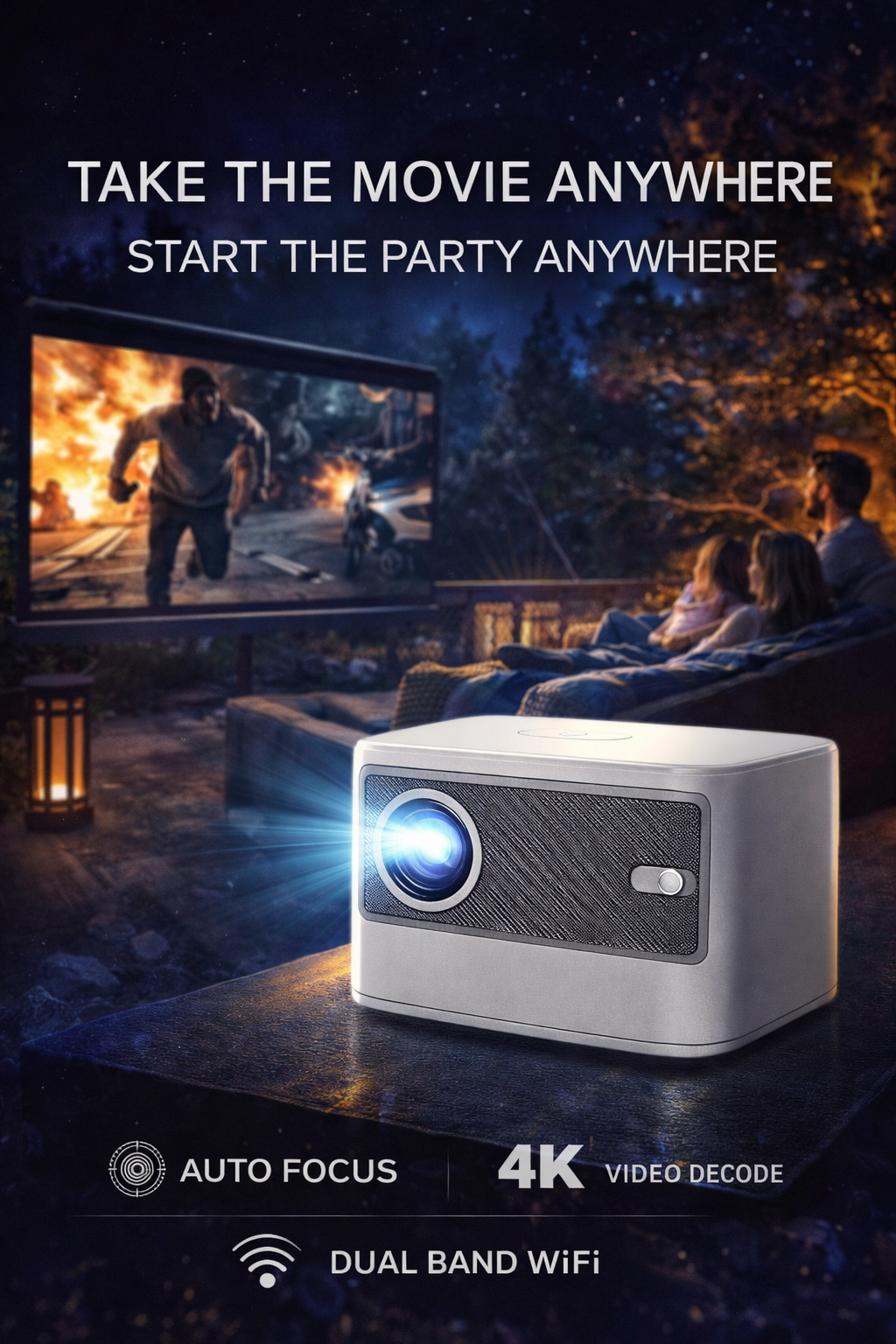 4K Smart Portable Projector