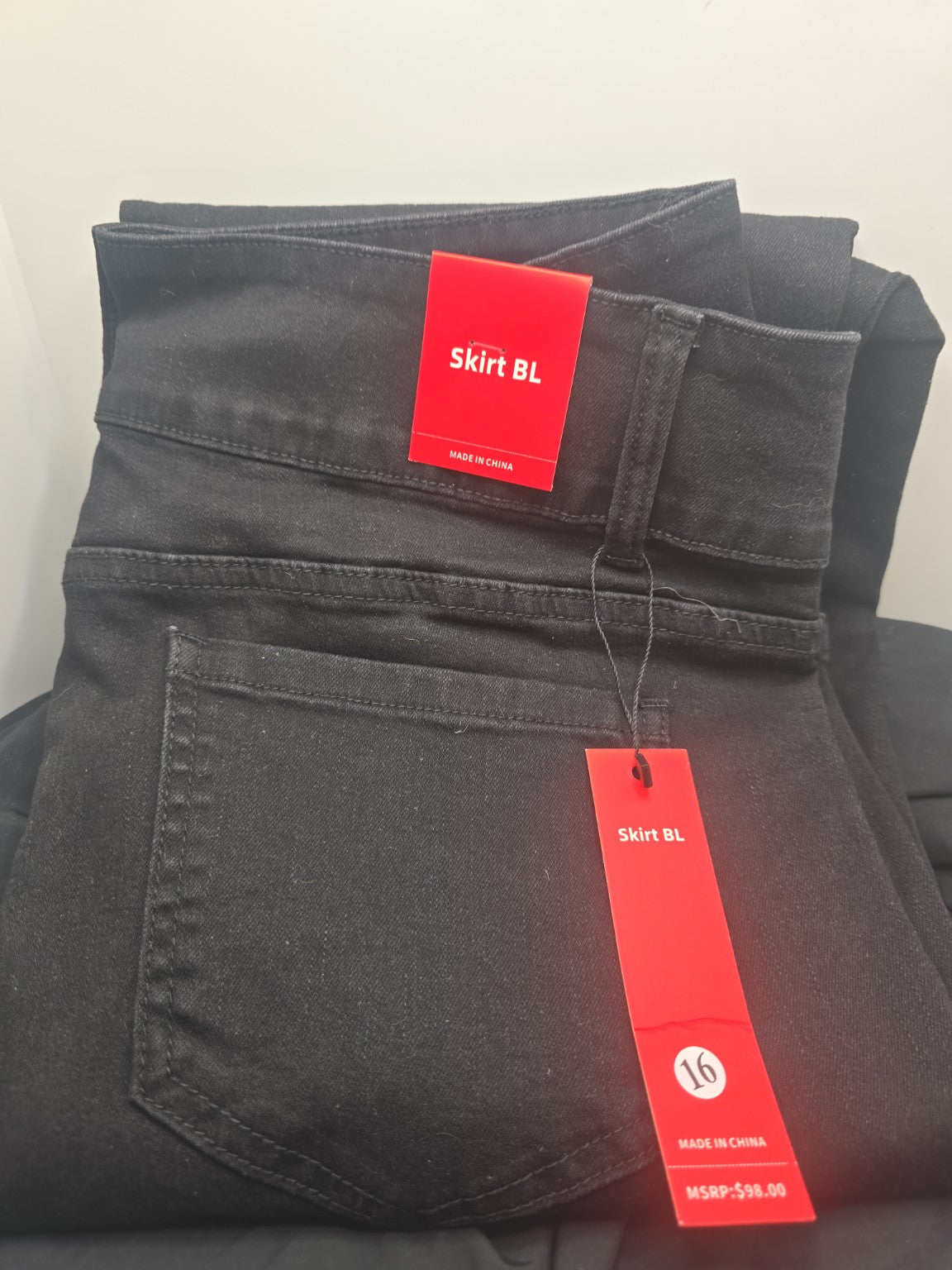 "Skirt BL" Women’s Black Jeans Size 16