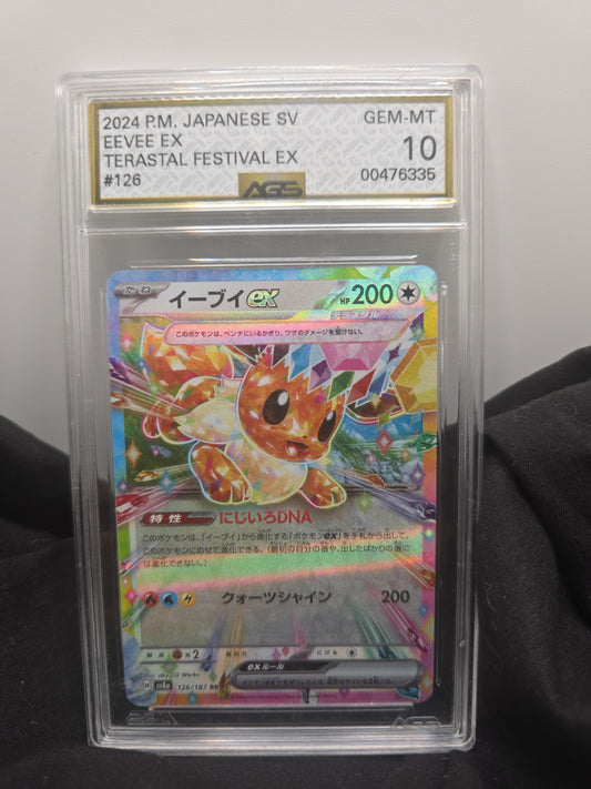 2024 Japanese SV Eevee EX – Terastal Festival EX #126 • AGS GEM-MT 10